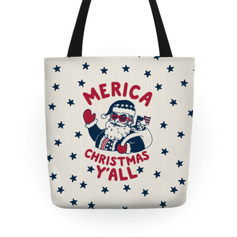 Merica Christmas Y'all Tote