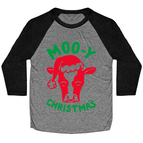 Moo-y Christmas  Baseball Tee