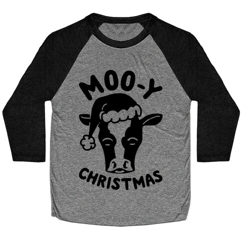 Moo-y Christmas  Baseball Tee