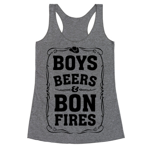 Boys Beers & Bonfires Racerback Tank Top