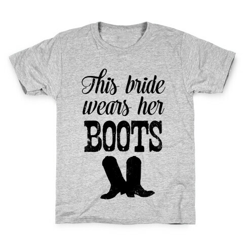 This Bride Wears Her Boots Kids T-Shirt