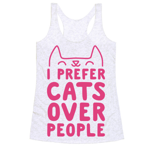 I Prefer Cats Over People Racerback Tank Top