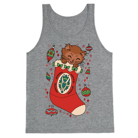 Vintage Cat In A Stocking Tank Top