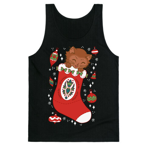 Vintage Cat In A Stocking Tank Top