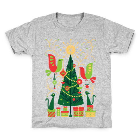 Vintage Christmas Tree Decorating Kids T-Shirt