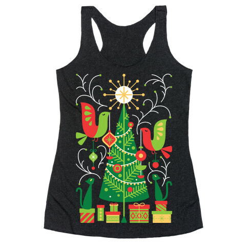 Vintage Christmas Tree Decorating Racerback Tank Top