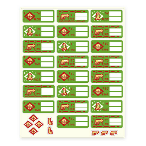 Christmas Penis and Ass Gift  Stickers and Decal Sheet