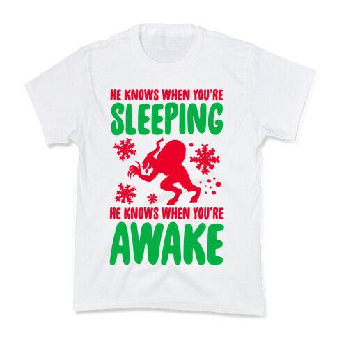 He Knows When You are Sleeping (Krampus) Kids T-Shirt