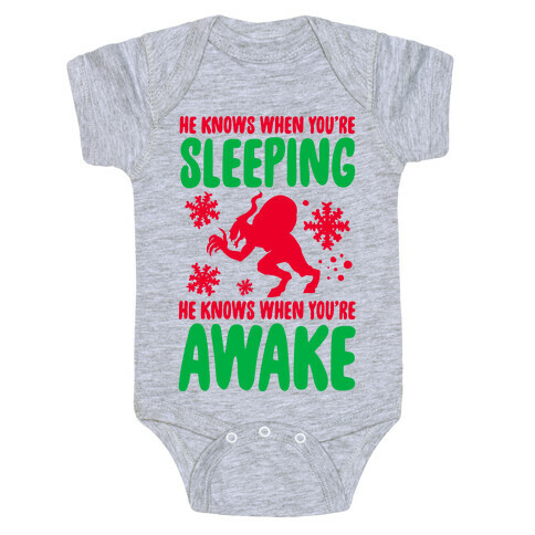 He Knows When You are Sleeping (Krampus) Baby One-Piece