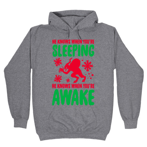 He Knows When You are Sleeping (Krampus) Hooded Sweatshirt