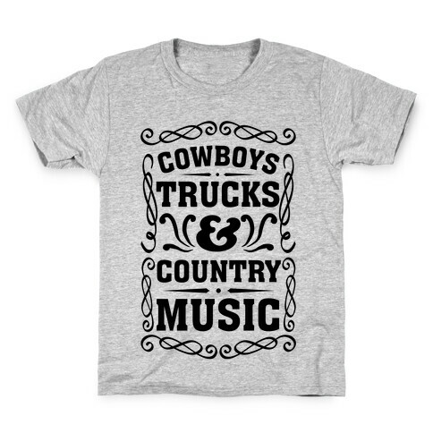 Cowboys Trucks & Country Music Kids T-Shirt