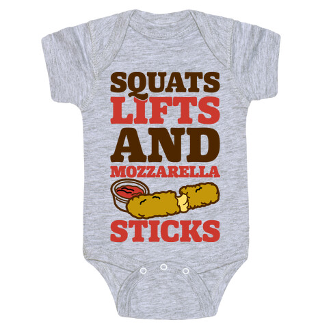 Squats Lifts And Mozzarella Sticks Baby One-Piece