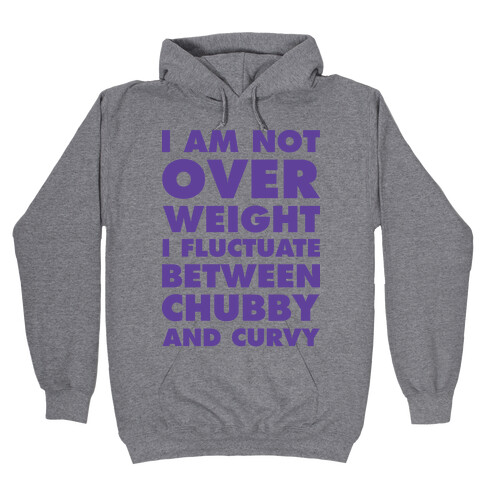 I Am Not Over Weight I Fluctuate Between Chubby and Curvy Hooded Sweatshirt