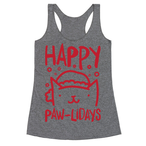 Happy Paw-lidays  Racerback Tank Top