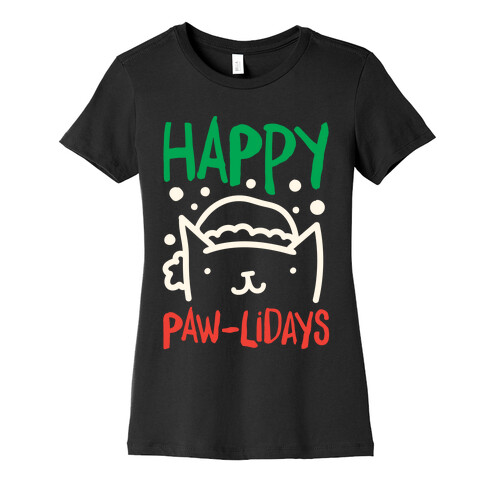 Happy Paw-lidays  Womens T-Shirt