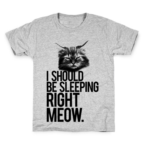 I Should Be Sleeping RIght Meow Kids T-Shirt