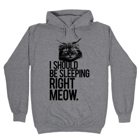 I Should Be Sleeping RIght Meow Hooded Sweatshirt