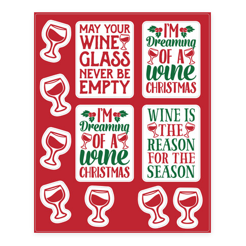 Wine Christmas  Stickers and Decal Sheet
