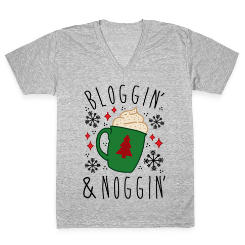 Bloggin' and Noggin' V-Neck Tee Shirt