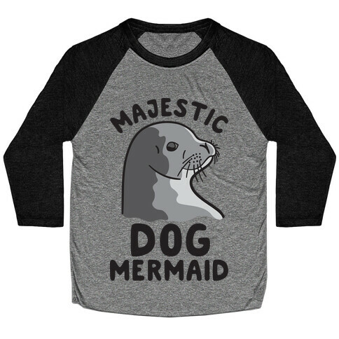 Majestic Dog Mermaid Baseball Tee