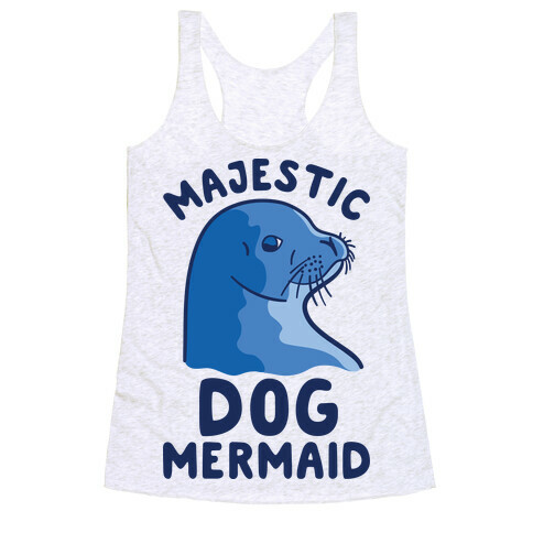 Majestic Dog Mermaid Racerback Tank Top