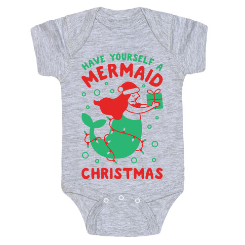 Have Yourself A Mermaid Christmas Baby One-Piece