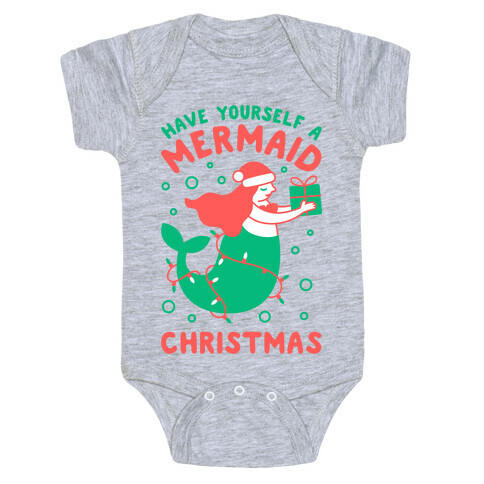 Have Yourself A Mermaid Christmas Baby One-Piece