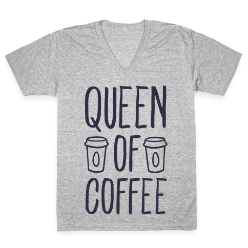 Queen of Coffee V-Neck Tee Shirt