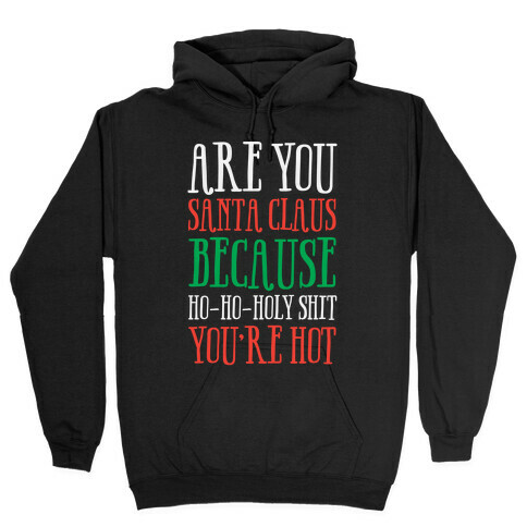 Are You Santa Claus? Because Ho-Ho-Holy Shit You're Hot Hooded Sweatshirt