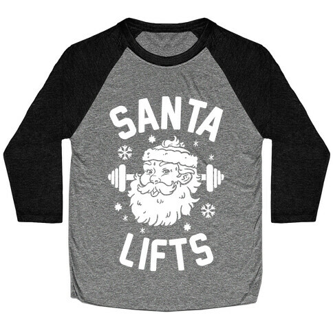 Santa Lifts Baseball Tee