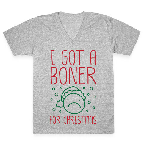 I Got A Boner For Christmas V-Neck Tee Shirt
