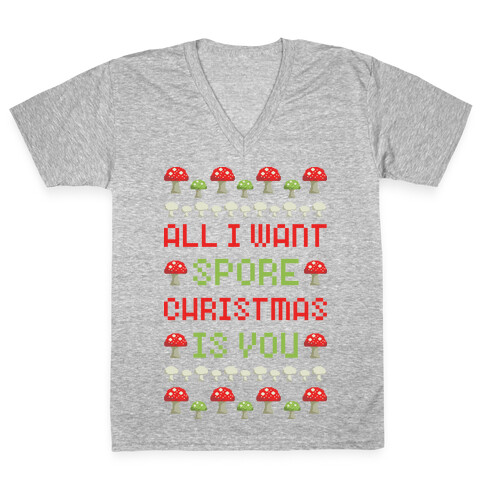 All I Want Spore Christmas Is You V-Neck Tee Shirt