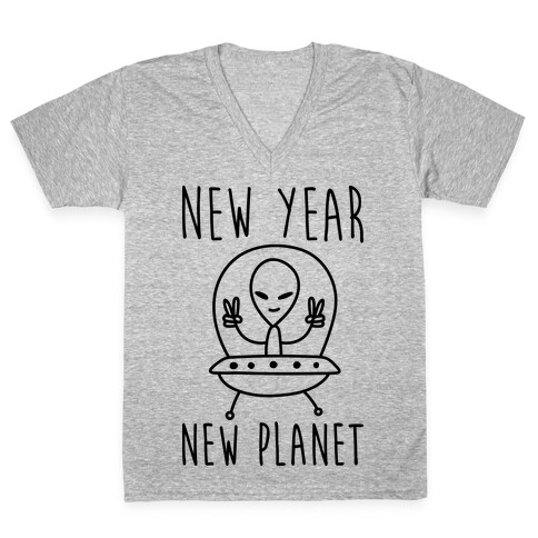 New Year New Planet V-Neck Tee Shirt