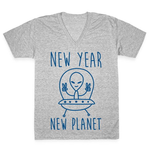 New Year New Planet V-Neck Tee Shirt