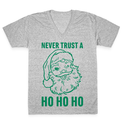 Never Trust A Ho Ho Ho V-Neck Tee Shirt