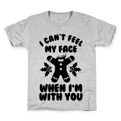 I Cant Feel My Face When I'm with You (Gingerbread Man) Kids T-Shirt