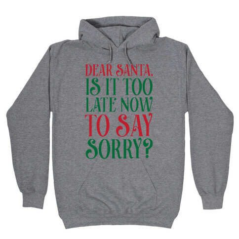 Dear Santa, Is It Too Late Now To Say Sorry? Hooded Sweatshirt