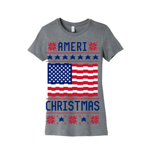 Ameri' Christmas Ugly Sweater Womens T-Shirt