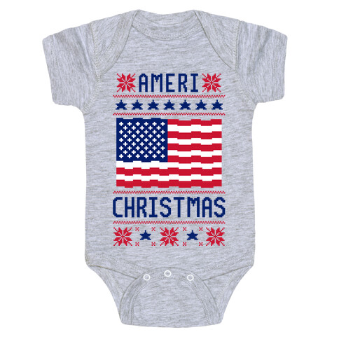 Ameri' Christmas Ugly Sweater Baby One-Piece