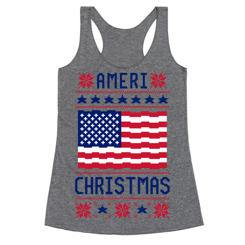 Ameri' Christmas Ugly Sweater Racerback Tank Top