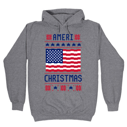 Ameri' Christmas Ugly Sweater Hooded Sweatshirt