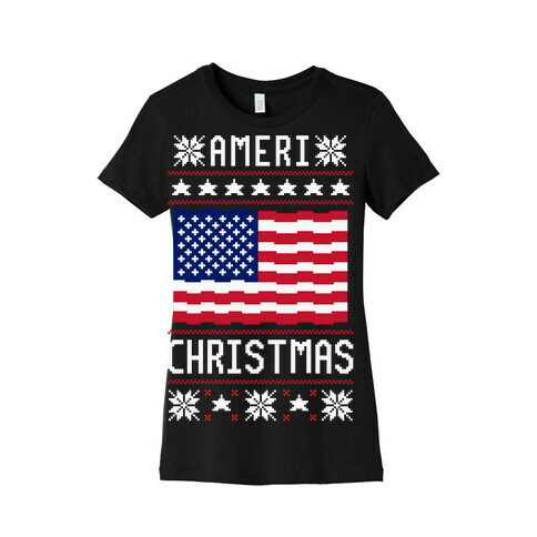 Ameri' Christmas Ugly Sweater Womens T-Shirt