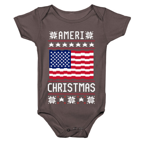 Ameri' Christmas Ugly Sweater Baby One-Piece