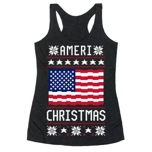 Ameri' Christmas Ugly Sweater Racerback Tank Top