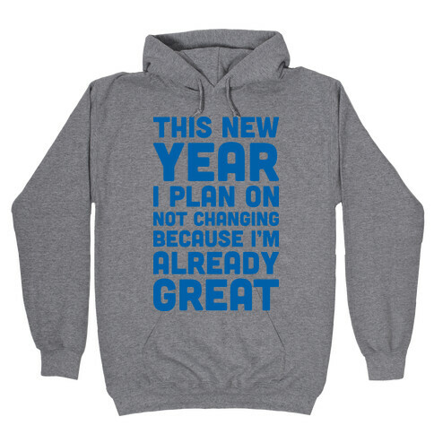 This New Year I Plan On Not Changing Because I'm Already Great Hooded Sweatshirt