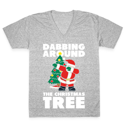 Dabbing Around The Christmas Tree V-Neck Tee Shirt