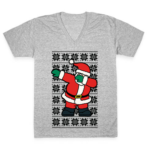 Dabbing Santa V-Neck Tee Shirt
