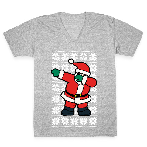 Dabbing Santa  V-Neck Tee Shirt