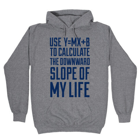 Use Y=MX+B To Calculate The Downward Slope Of My Life Hooded Sweatshirt