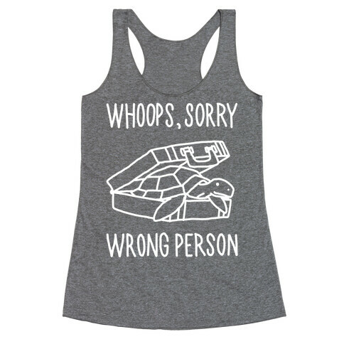 The Turtle Coming Out of a Briefcase Text Racerback Tank Top